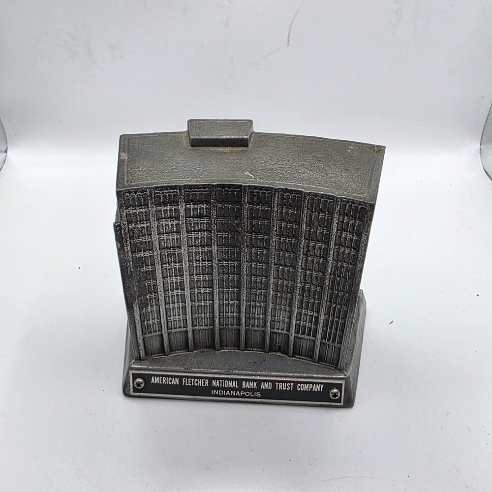 Vintage Banthrico American Fletcher National Bank Indianapolis Metal Coin Bank